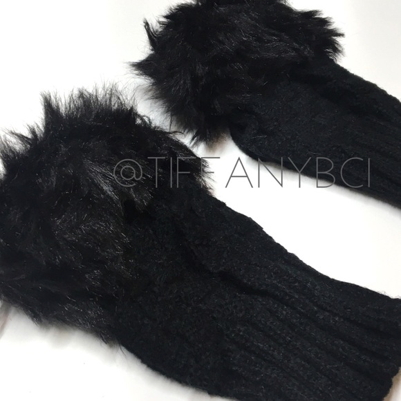 Soft Faux Fur Fingerless Winter Gloves - Picture 6 of 11
